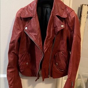 J. Crew Women's Bold Red Leather Jacket